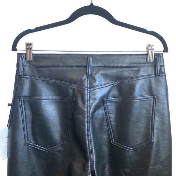 NWT AGOLDE Recycled Leather Mid Rise Relaxed Boot Pants - Picture 9 of 16